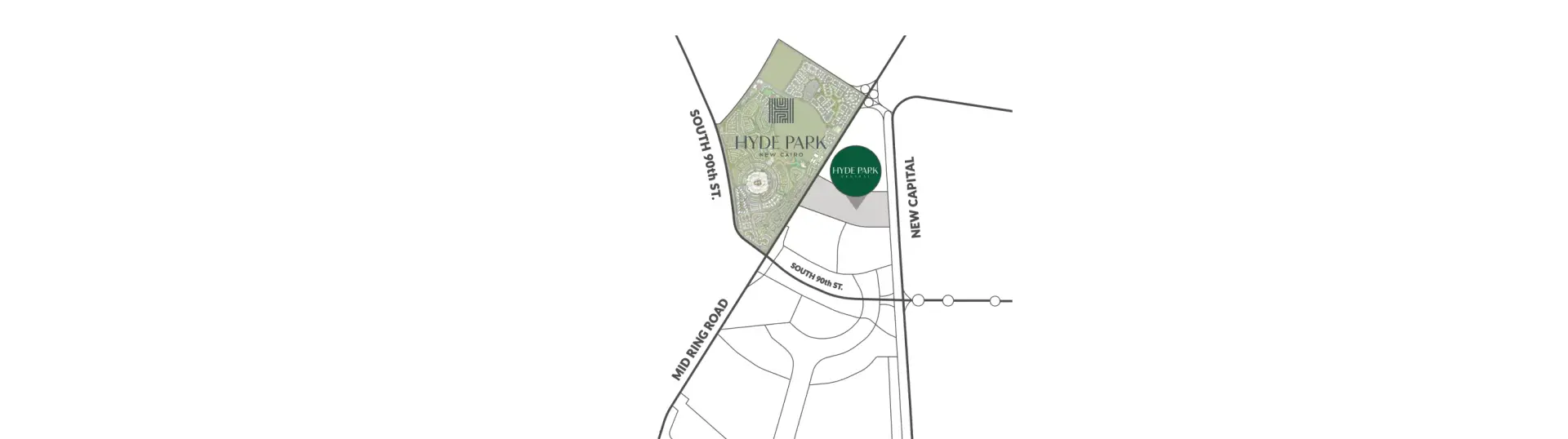 Hyde Park Central Strategic Location Map - New Cairo